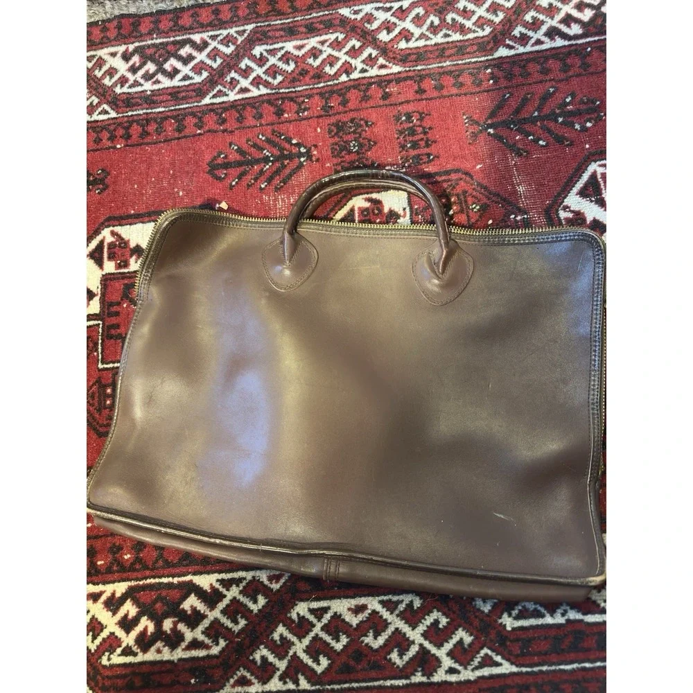 Vintage 70s 80's LL Bean Brown Leather Portfolio Briefcase Laptop